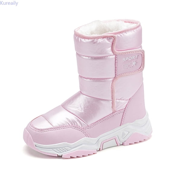 Kureaily Winter Warm Boots For Girls Lined Long Shaft Outdoor Cold Weather Footwear With Thick Insulation For Maximum Comfort And 6.5-7 Years