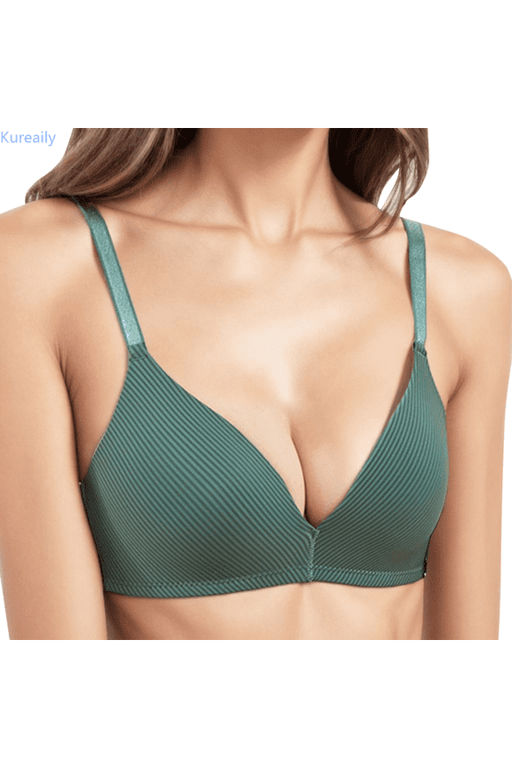 Women Casual Multicolor Solid Color Triangle Cup No Steel Ring Adjustable Shoulder Strap Bra Simple Thin Underwear Padded Bras