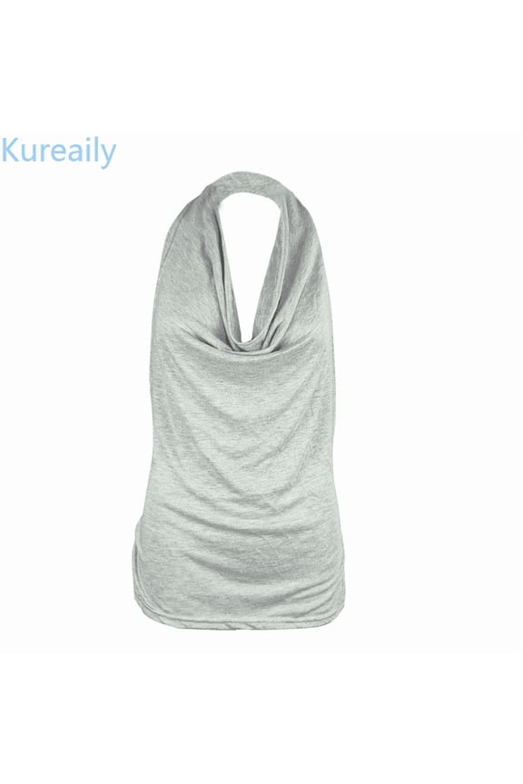 Women Drape Cowl Neck Tank Blouse Backless Sleeveless Vest Tops Tank Tops for Women