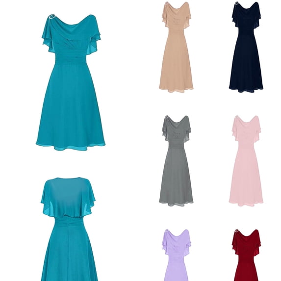 Kureaily Women Formal Wedding Bridesmaid High-waist Party Ball Prom Gown Dress (Purple,Large)