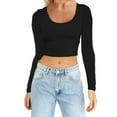 thumbnail image 1 of Kureaily Women Lightweight Yoga Crop Tops Slim Fit Long Sleeve Workout T Shirts Blouse Women's Loose T-Shirt, 1 of 5