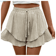 thumbnail image 1 of Kureaily Women Summer Shorts Elastic Waist Shorts Casual Wide Legs Shorts With Pockets, 1 of 5