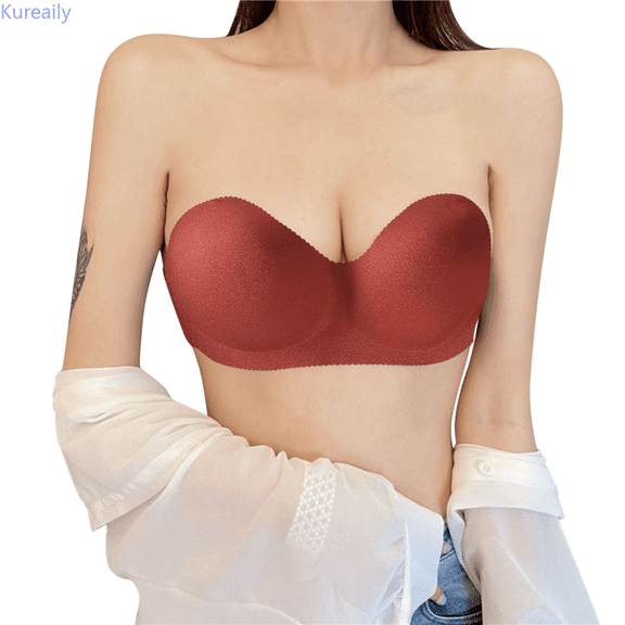 Kureaily Women Tube Top Wrap Chest Strapless Chest Pad Massage No Steel Ring Bra Womens Comfortable Bra
