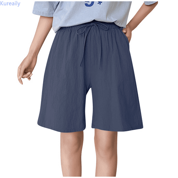 Kureaily Women's Casual Breathable Medium Pants Casual Wide Leg Pants Loose Women Casual Pants