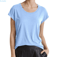 thumbnail image 1 of Kureaily Women's Casual Round Neck Batwing Sleeve Solid Color T Shirt For Spring And Summer Casual T Shirts, 1 of 5