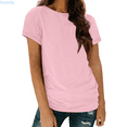 thumbnail image 1 of Kureaily Women's Casual Solid Color Crew Neck Short Sleeved T Shirt Top Basic Summer Tees, 1 of 4
