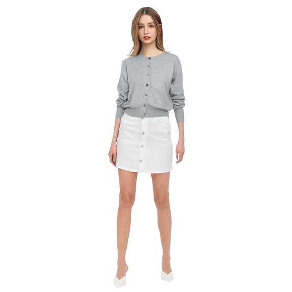 Kureaily Women's Casual Solid Color Wool Knit Cardigan Short Jacket Sweater Top Womens Cardigan Sweaters