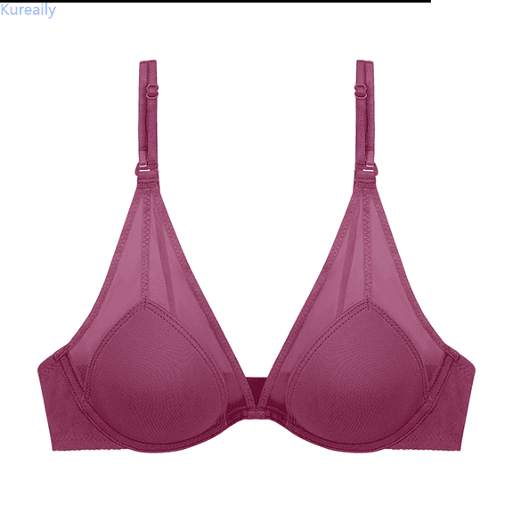 Kureaily Women's Classic Sheer Mesh Lace Bra With Underwire And Thin Cups French Style Lingerie Comfort Push Up Bras