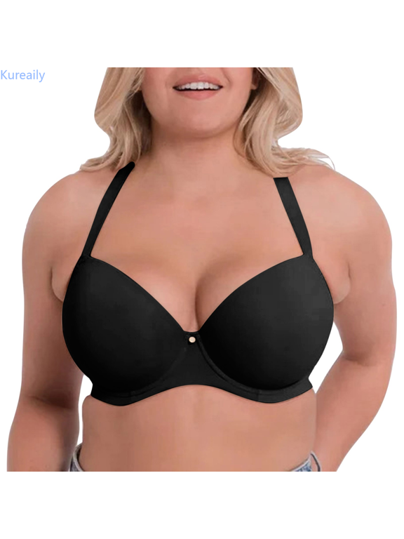 Women's Comfortable And Large Size Thin Cup Smooth Face Traceless Adjustable Steel Rim Bra Womens Push Up Bras