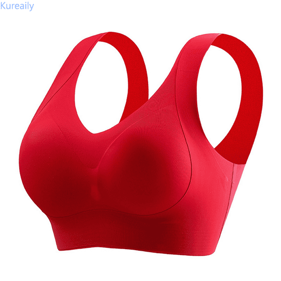 Kureaily Women's Comfortable And Transparent Shoulder Strap Cordless Backless Spongeless With Convertible Shoulder Straps Womens Deep V Bras