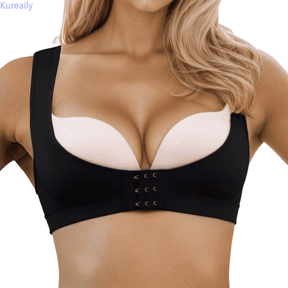 Kureaily Women's Comfortable Front Closure Bra For Everyday Wear Support T Shirt Bra Soft Bralette With Wide Band Sport Everyday Bra