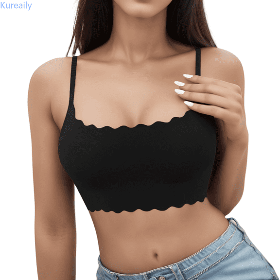 Kureaily Women's Comfortable Ice Silk Large Size Girls' Tank Top And Beautiful Back Without Steel Rings Large Chest Show Small Bra Comfortable Everyday Bras