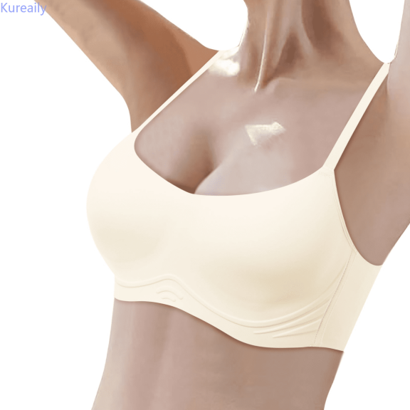 Kureaily Women's Comfortable Large Thin Sagging Side Beauty Back Shining No Steel Ring Wrapping Bra Sport Everyday Bra