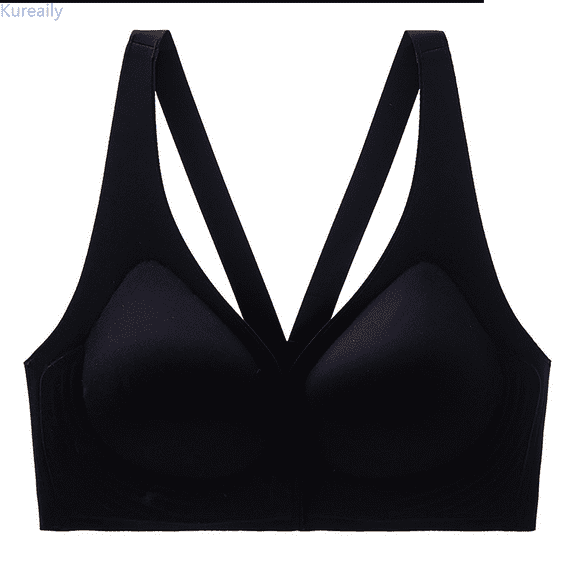 Kureaily Women's Front Closure Push Up Bra Jelly Strip Back Smoothing Sports Bra Enhances Cleavage And Comfortable Full Coverage Bras