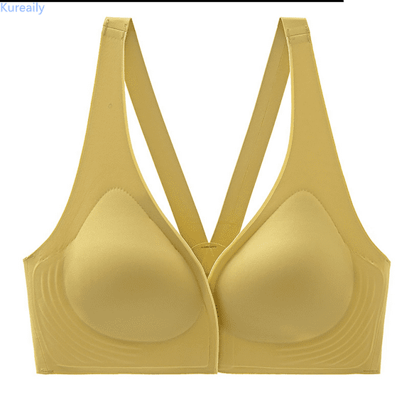 Kureaily Women's Front Closure Push Up Bra Jelly Strip Back Smoothing Sports Bra Enhances Cleavage And Comfortable Womens Deep V Bras