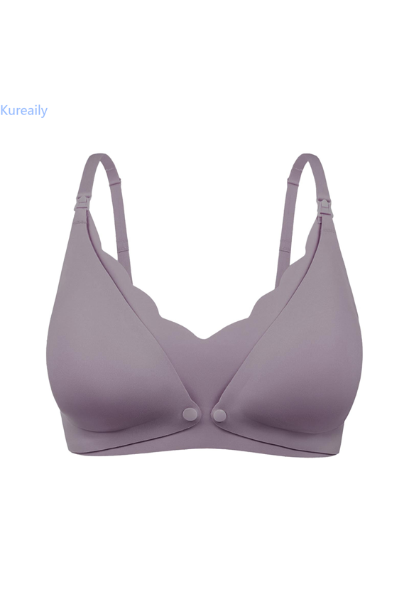 Women's Lace Nursing Bra Wire With Front Double Opening Clasp For Pregnancy And Postpartum Comfort No Underwire Bra