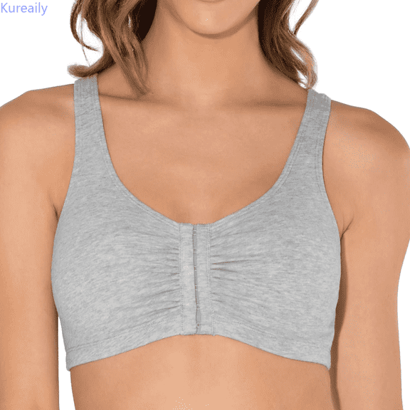 Kureaily Women's Large Bra With Front Buckle And No Steel Ring Thin Style Adjustable With Cotton Thick Shoulder Strap Large Chest And Small Underwear Bras for Women
