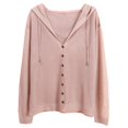 thumbnail image 1 of Kureaily Women's Loose Fitting Drop Shoulder Knitted Cardigan Hooded Top Lightweight Ice Silk Sun Outerwear For Layering Loose Cardigan Coats, 1 of 4