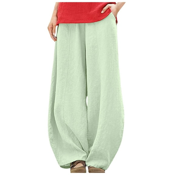 Kureaily Women's Low Crotch Pants Trousers Loose Large Size Spring And Summer Casual Wide Version Women Lightweight Pants