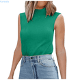 thumbnail image 1 of Kureaily Women's Turtle Neck Sweater Vest Sleeveless Knit Pullover Tank Tops Casual Trendy Slim Fitted Tops, 1 of 6