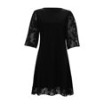 thumbnail image 1 of Kureaily Women's New Summer Fashion Semi High Round Neck Tunic Lace Sleeve Dress, 1 of 1