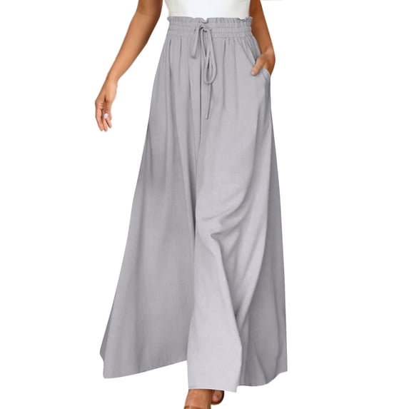 Kureaily Women's Pleats High Waisted Straight Pants Wide Leg Pants Women's Casual Loose Trousers Women's Wide Leg Pants
