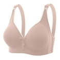thumbnail image 1 of Kureaily Women's Plus Size Comfortable And Breathable Wire Bra Four Clasp Maternity Bra With Enhancing Lift And Simple Design Full Coverage Bras, 1 of 2