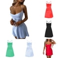 thumbnail image 1 of Kureaily Women's Satin Mini Dress Sexy Spaghetti Strap Backless Bodycon Ruched Wrap Club Party Dresses (Black,Small), 1 of 5