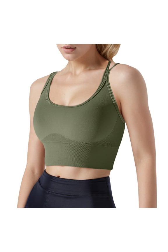 Women's Sports Bra Without Underwire Padded Bustier Strapless Bra Push Up Yoga Fitness Padded Bras