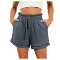 thumbnail image 1 of Kureaily Women's Spring And Summer Solid Color High Waist Pocket Loose Wide Leg Shorts (4), 1 of 4