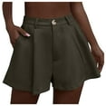 thumbnail image 1 of Kureaily Women's Stretchy High Waisted Pleated Wide Leg Shorts With Pockets, 1 of 4