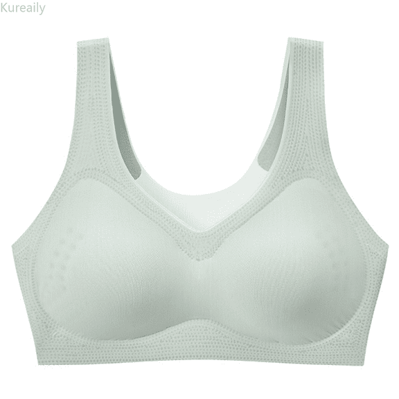 Kureaily Women's Summer Comfort Sports Fitness Gathering Traceless Latex Large Back Bra Comfort Push Up Bras