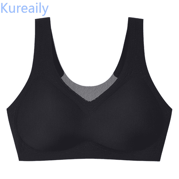 Kureaily Women's Summer Comfort Sports Fitness Gathering Traceless Latex Large Back Bra Comfortable Everyday Bras