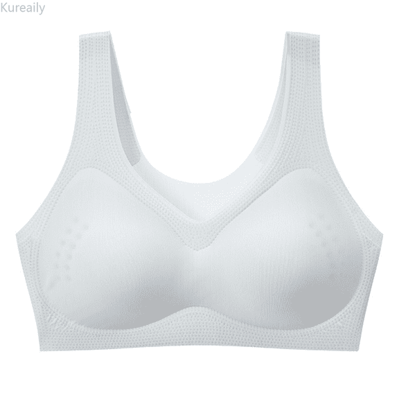 Kureaily Women's Summer Comfort Sports Fitness Gathering Traceless Latex Large Back Bra Comfortable Everyday Bras