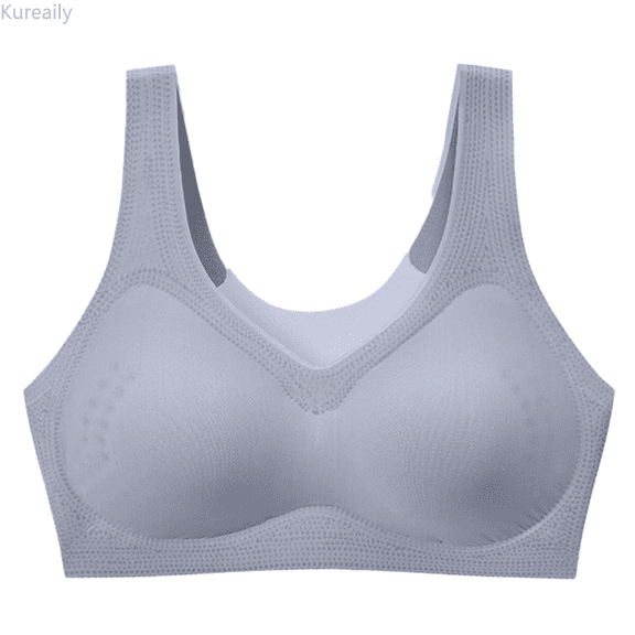 Kureaily Women's Summer Comfort Sports Fitness Gathering Traceless Latex Large Back Bra Womens Sports Bras
