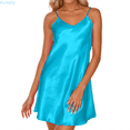 thumbnail image 1 of Kureaily Women's Summer Sleeveless Silk Nightgown Lightweight Solid Color Sleepshirt Comfortable Sleepwear For Ladies Nightgown Sleepwear, 1 of 5