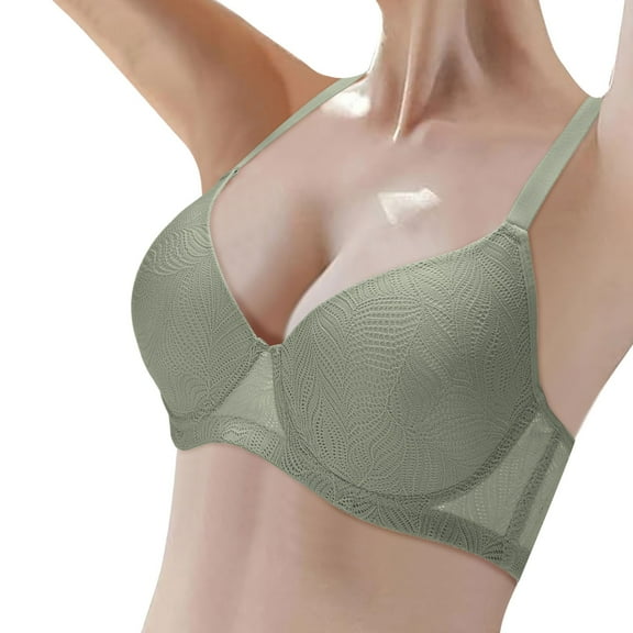 Kureaily Women's Thin Vest Soft Support Large Chest Small Half Fixed Cup Breathable Bra Comfort Push Up Bras