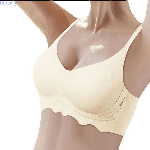 Kureaily Women's Thin Vest Soft Support Large Chest Small Half Fixed Cup Breathable Bra Full Coverage Bras