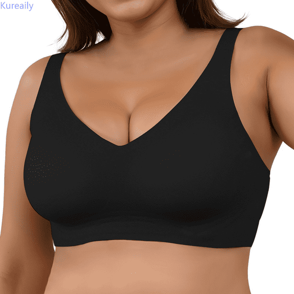 Kureaily Women's Thin Vest Soft Support Large Chest Small Half Fixed Cup Breathable Bra No Underwire Bra