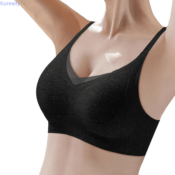 Kureaily Women's Thin Vest Soft Support Large Chest Small Half Fixed Cup Breathable Bra Womens Push Up Bras