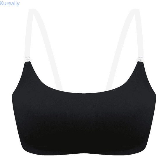 Kureaily Women's Transparent Shoulder Strap Backless Underwire Bra Comfort Push Up Bras