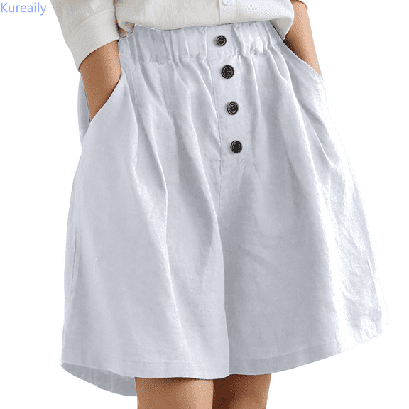 Kureaily Women's Wide Leg Shorts Comfort Shorts Casual Shorts Loose Knee Length Short Women's Wide Leg Pants