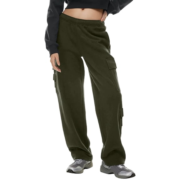 Kureaily Womens Autumn And Winter Workwear Trend Pocket Sweater Casual Pants Beach Lounge Pants