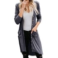 thumbnail image 1 of Kureaily Womens Long Sleeve Cardigan Casual Light Soft Knit Cardigan Sweater Coat Single Cardigan Autumn And Winter Mid Length Long Sleeve Buttons Long Sleeve Cardigan, 1 of 4