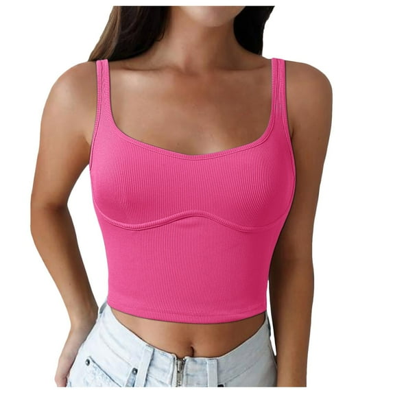Kureaily Womens Sleeveless Cropped Rib Knit Seamless Sweetheart Neckline Going Out Tank Tops Tank Tops for Women