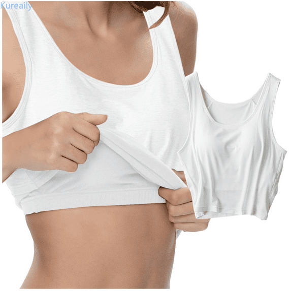 Kureaily Womens Solid Tank Tops With Built In Padded Bra Basic Breathable Tank Tops Solid Color Tank Tops