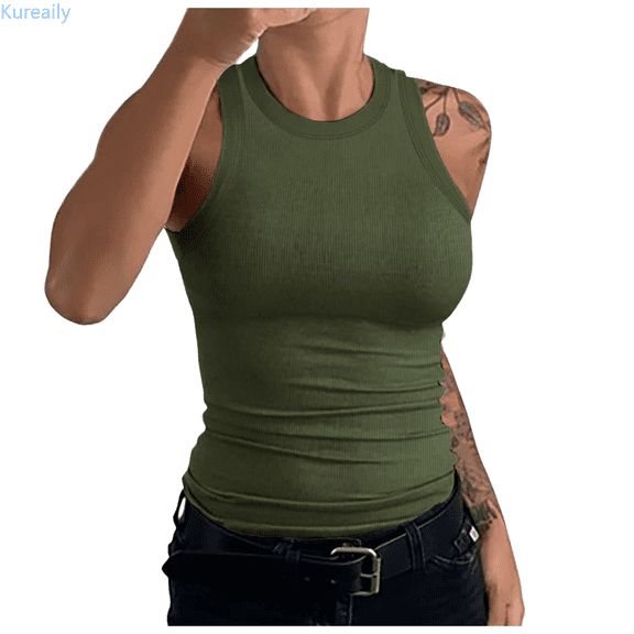 Kureaily Womens Tank Tops Summer Workout Shirts Beach Vacation Outfits Spring Fashion Tank Top