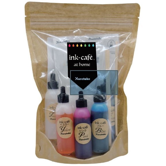 Kuretake Ink-Cafe At Home Ink/Pen Kit, 12-Piece Set