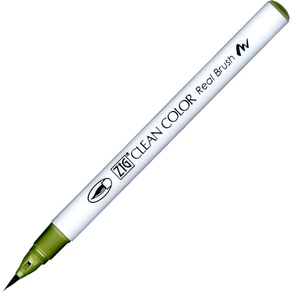 Kuretake ZIG Clean Color Real Brush Marker-Smoky Olive