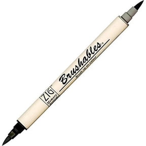 Kuretake ZIG Memory System Dual Brush Tip Marker, Brushables, No.10, Pure Black (MS-7700-010)